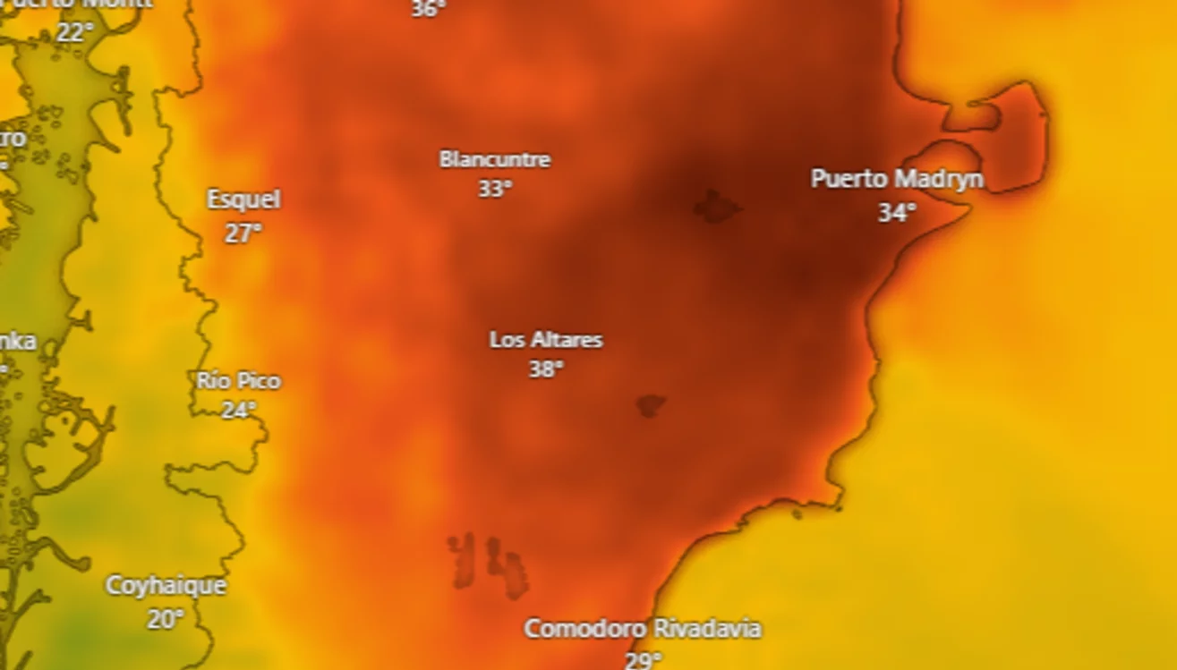 Calor agobiante en Chubut: esta semana la temperatura superará los 40 °C en algunas ciudades