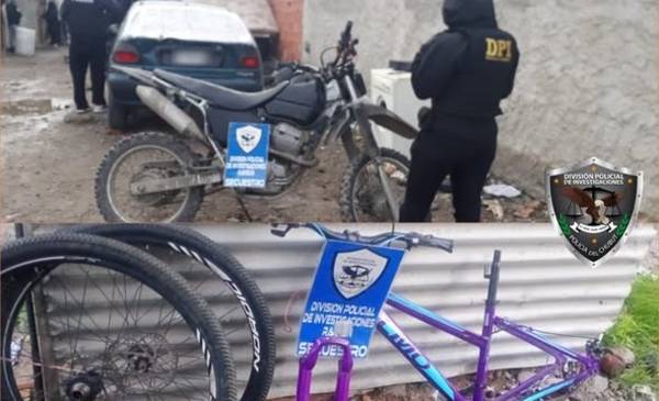 Secuestran cocaína, una motocicleta adulterada y una bicicleta robada en allanamientos en Rawson