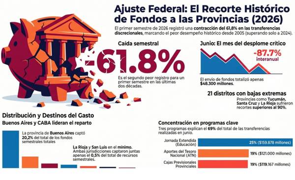 Chubut es una de las tres provincias que aumentó la recepción de fondos nacionales en junio