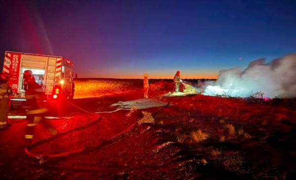 Incendio de pastizales sobre la Ruta Provincial N° 1 movilizó a Bomberos de Rawson - Últimas Noticias: El Chubut