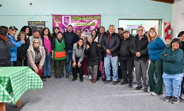 Merino visitó el Centro de Jubilados «Justicia Social» y se interiorizó de los proyectos de la institución