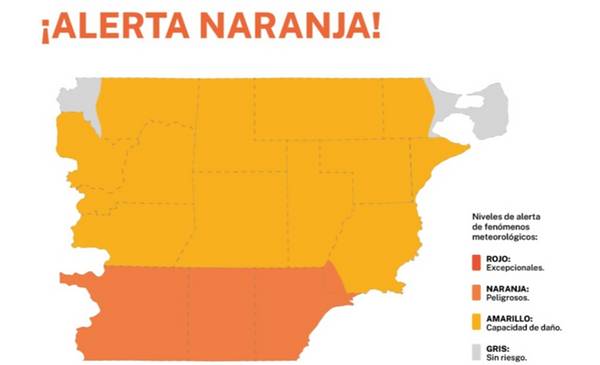 Se anuncia alerta naranja por vientos en gran parte de la Provincia ...