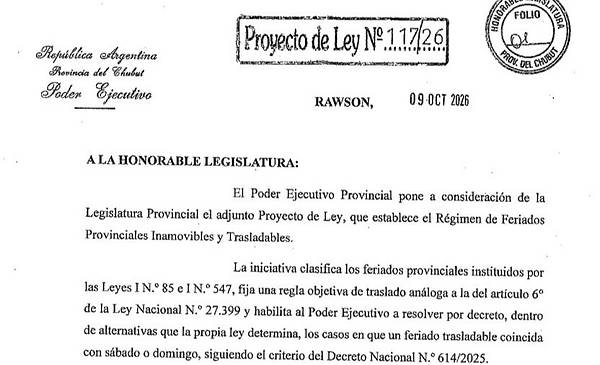 El Gobierno quiere que feriados provinciales sean trasladables para generar fines de semana largos - Últimas Noticias: El Chubut